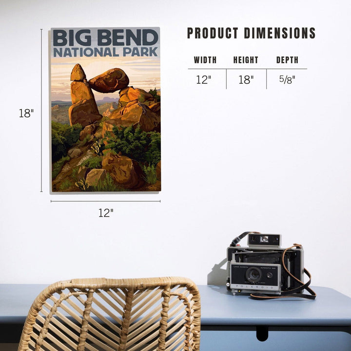 Big Bend National Park, Texas, Rock Formation, Lantern Press Artwork, Wood Signs and Postcards Wood Lantern Press 