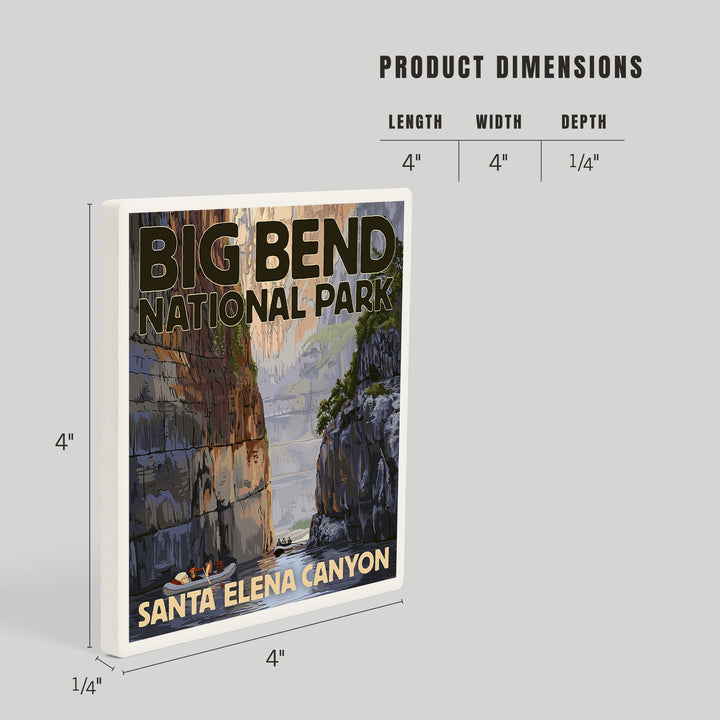 Big Bend National Park, Texas, Santa Elena Canyon, Painterly Series, Coasters Coasters Lantern Press 