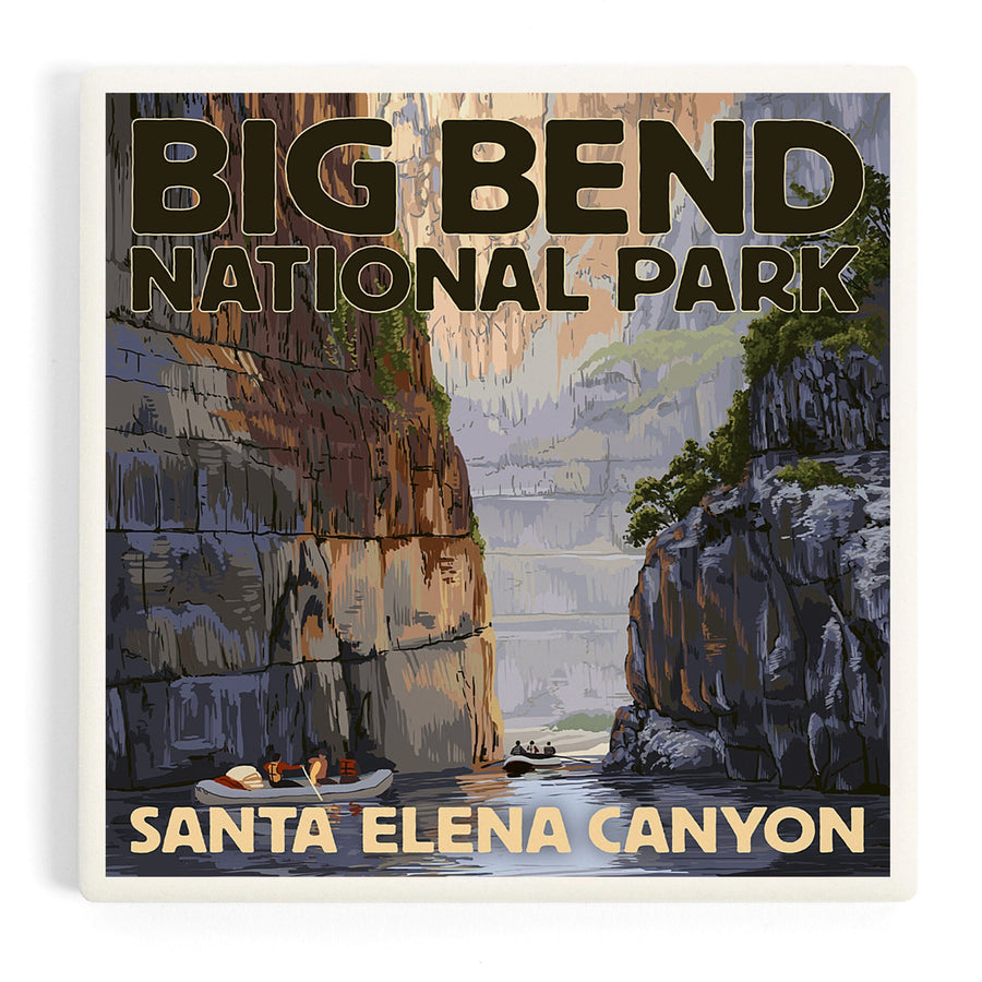 Big Bend National Park, Texas, Santa Elena Canyon, Painterly Series, Coasters Coasters Lantern Press 