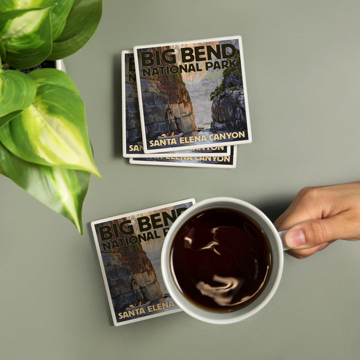 Big Bend National Park, Texas, Santa Elena Canyon, Painterly Series, Coasters Coasters Lantern Press 