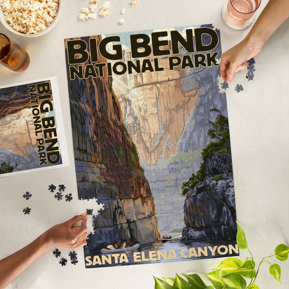 Big Bend National Park, Texas, Santa Elena Canyon, Painterly Series, Jigsaw Puzzle Puzzle Lantern Press 
