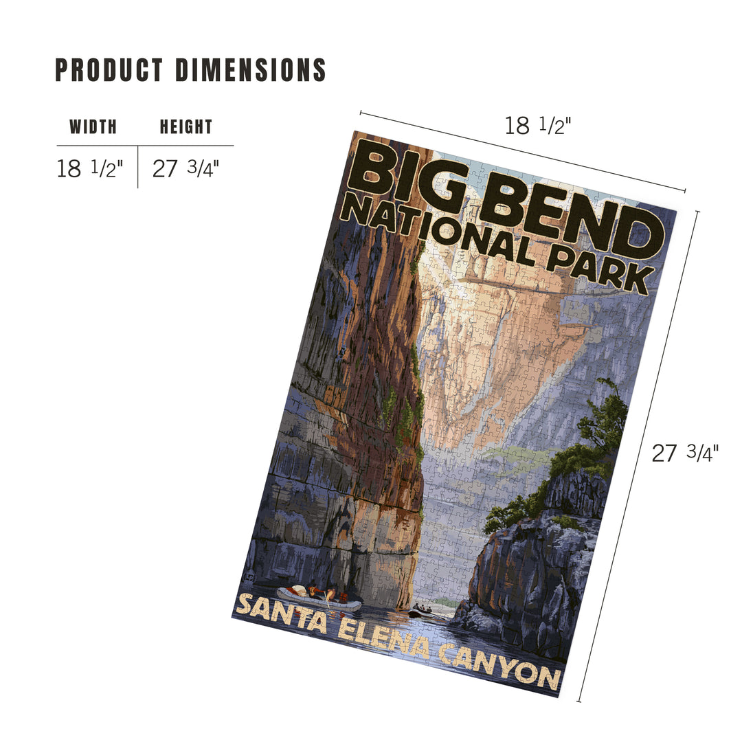 Big Bend National Park, Texas, Santa Elena Canyon, Painterly Series, Jigsaw Puzzle Puzzle Lantern Press 