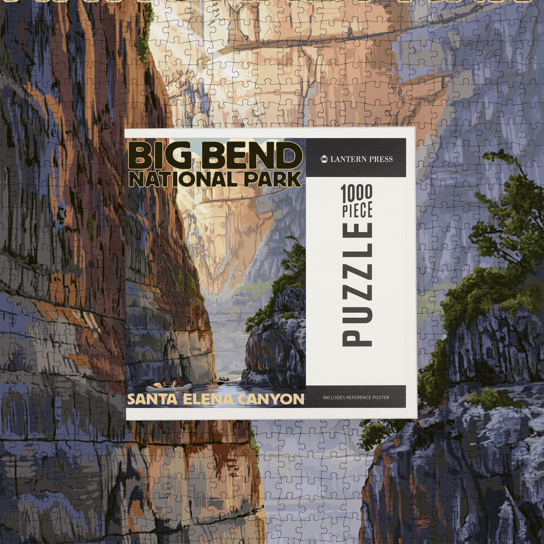 Big Bend National Park, Texas, Santa Elena Canyon, Painterly Series, Jigsaw Puzzle Puzzle Lantern Press 
