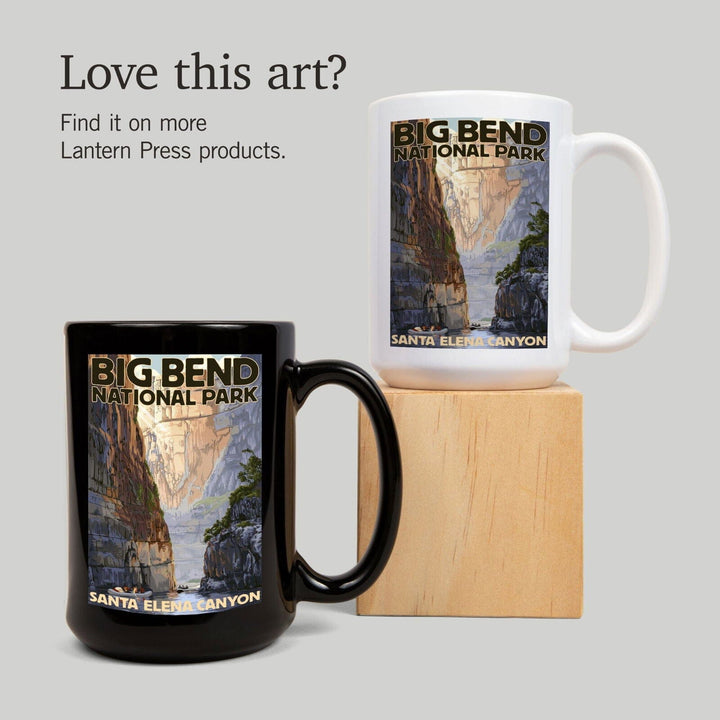 Big Bend National Park, Texas, Santa Elena Canyon, Painterly Series, Lantern Press Artwork, Ceramic Mug Mugs Lantern Press 