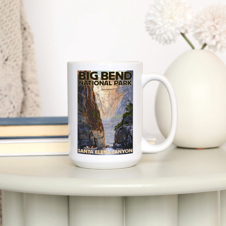 Big Bend National Park, Texas, Santa Elena Canyon, Painterly Series, Lantern Press Artwork, Ceramic Mug Mugs Lantern Press 