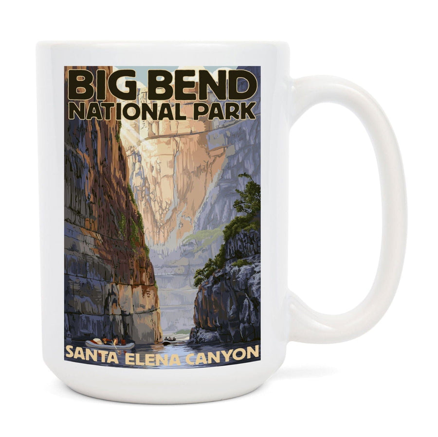 Big Bend National Park, Texas, Santa Elena Canyon, Painterly Series, Lantern Press Artwork, Ceramic Mug Mugs Lantern Press 