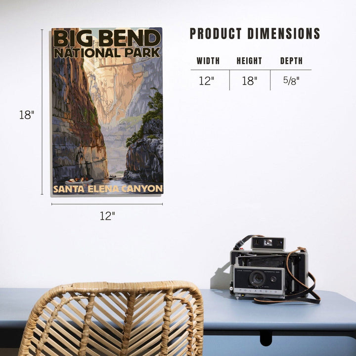 Big Bend National Park, Texas, Santa Elena Canyon, Painterly Series, Lantern Press Artwork, Wood Signs and Postcards Wood Lantern Press 