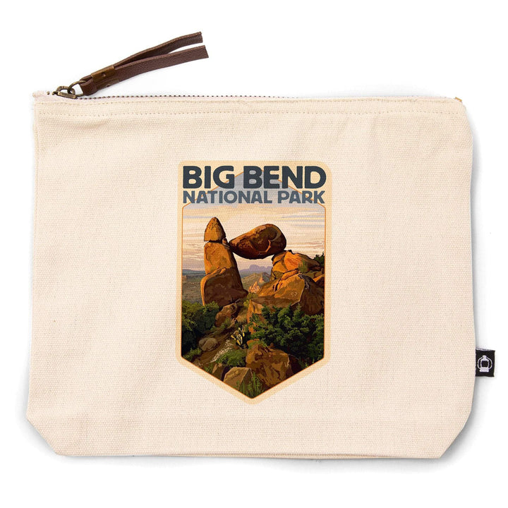 Big Bend National Park, Texas, Santa Elena Canyon, Rock Formation,, Organic Cotton Zipper Pouch, Go Bag Go Bag Lantern Press 