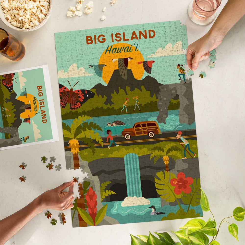 Big Island, Hawaii, Geometric Series, Jigsaw Puzzle Puzzle Lantern Press 