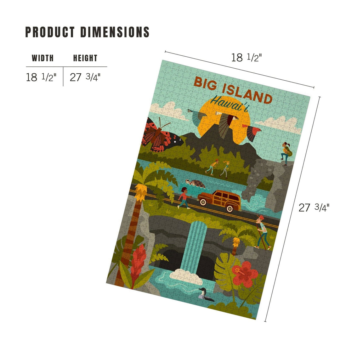 Big Island, Hawaii, Geometric Series, Jigsaw Puzzle Puzzle Lantern Press 