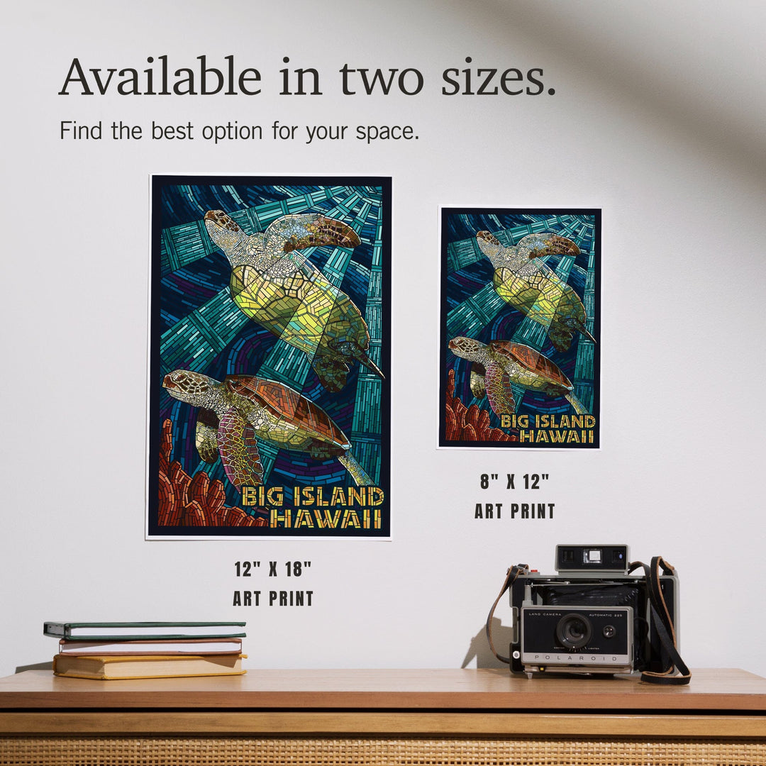 Big Island, Hawaii, Sea Turtle, Mosaic, Art & Giclee Prints Art Lantern Press 