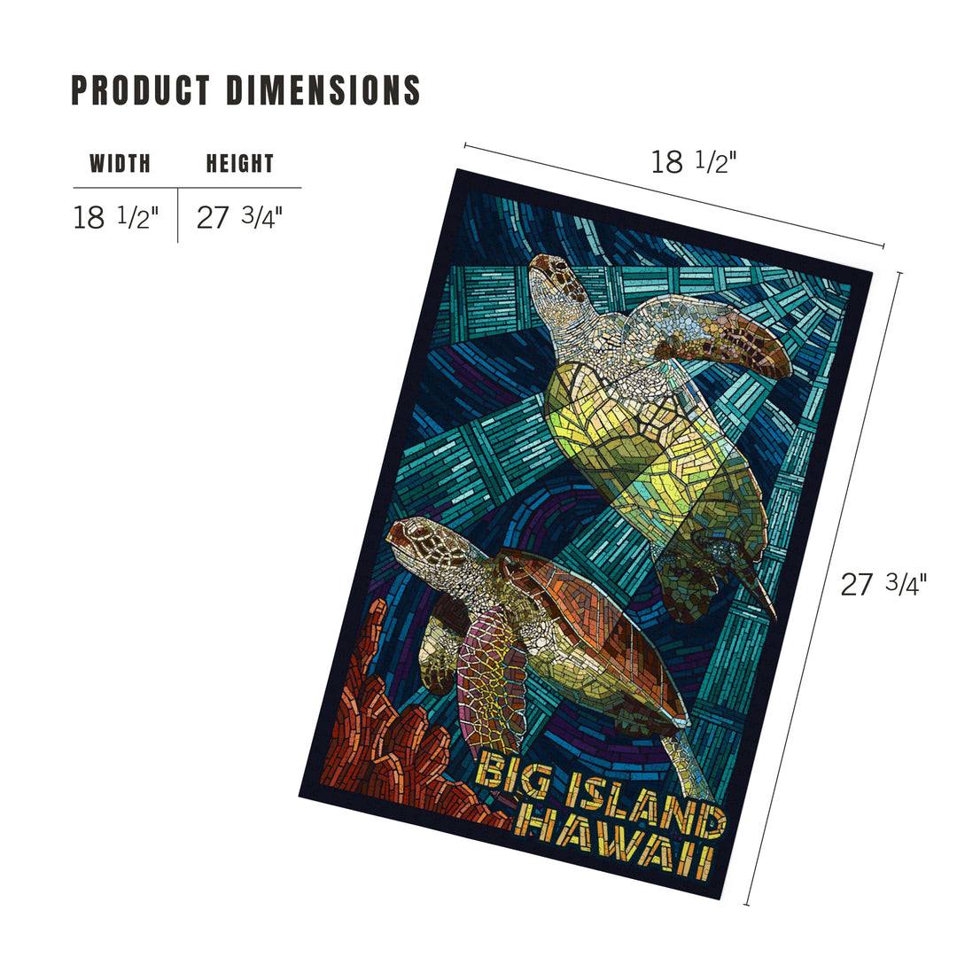 Big Island, Hawaii, Sea Turtle, Mosaic, Jigsaw Puzzle Puzzle Lantern Press 