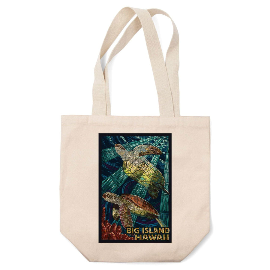 Big Island, Hawaii, Sea Turtle, Mosaic, Lantern Press Artwork, Tote Bag Totes Lantern Press 