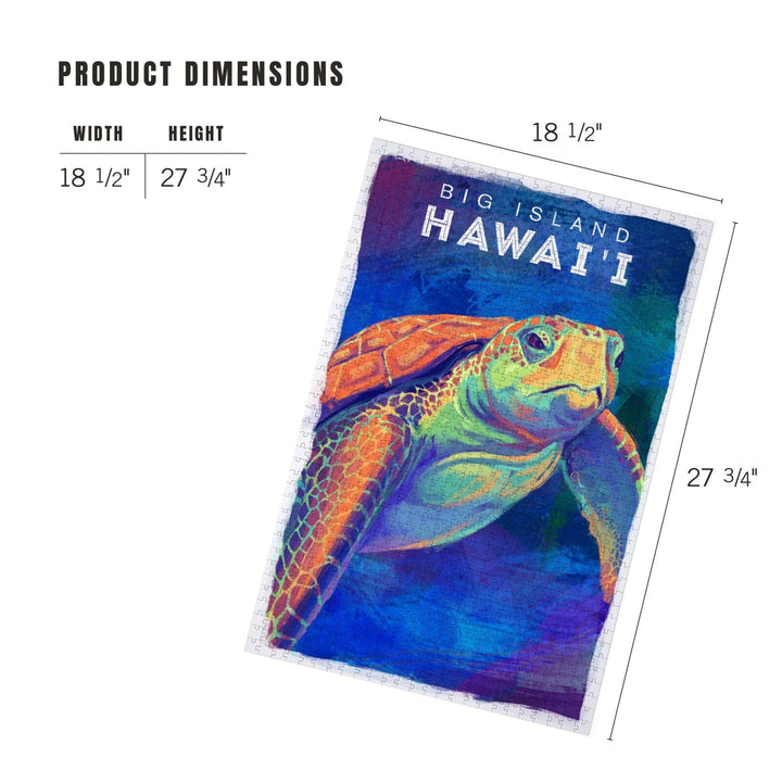 Big Island, Hawaii, Sea Turtle, Vivid, Jigsaw Puzzle Puzzle Lantern Press 