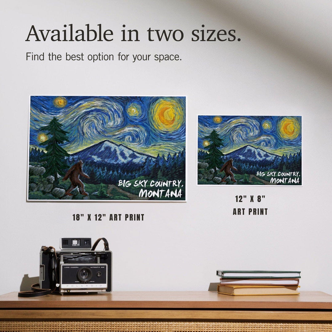 Big Sky Country, Montana, Bigfoot, Starry Night, Art & Giclee Prints Art Lantern Press 