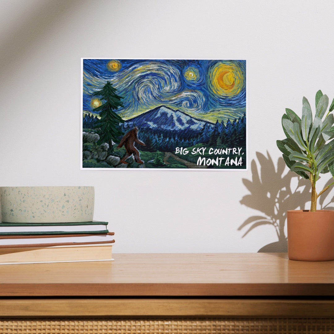 Big Sky Country, Montana, Bigfoot, Starry Night, Art & Giclee Prints Art Lantern Press 