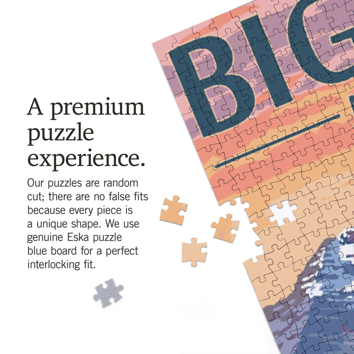 Big Sky, Montana, Bear and Spring Flowers, Jigsaw Puzzle Puzzle Lantern Press 