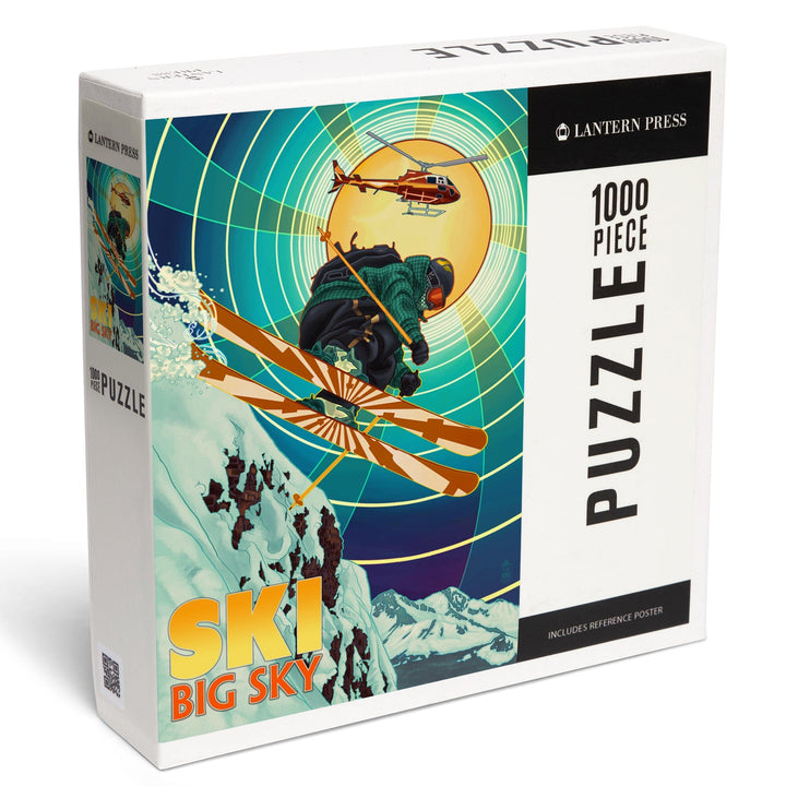 Big Sky, Montana, Heli-Skiing, Jigsaw Puzzle Puzzle Lantern Press 