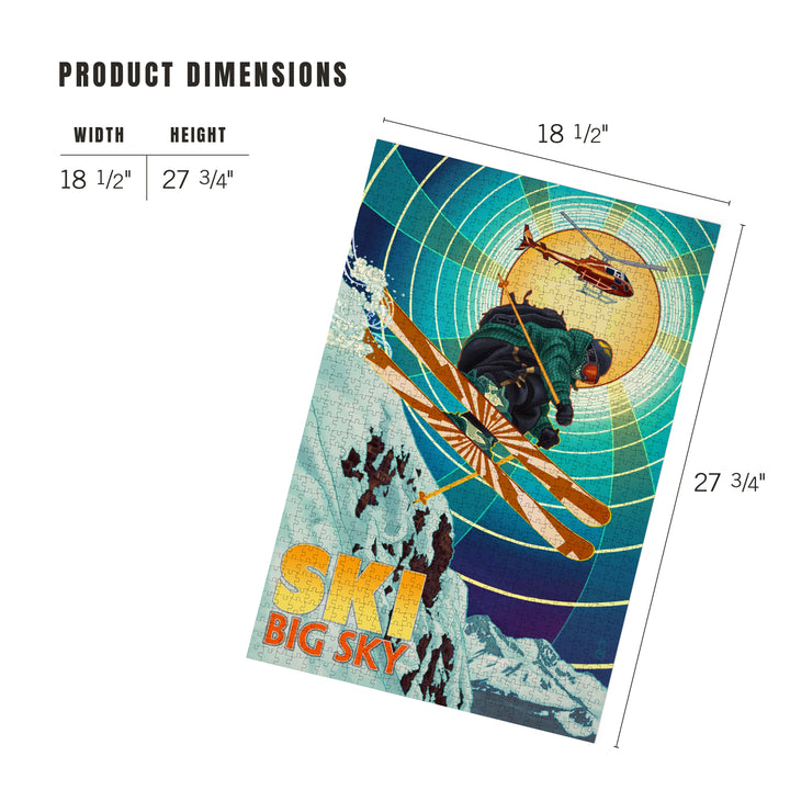 Big Sky, Montana, Heli-Skiing, Jigsaw Puzzle Puzzle Lantern Press 