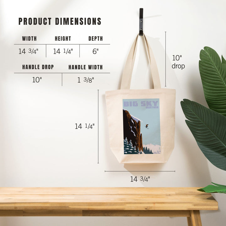 Big Sky, Montana, Skier Jumping, Tote Bag Totes Lantern Press 