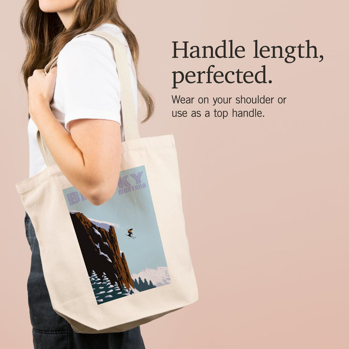 Big Sky, Montana, Skier Jumping, Tote Bag Totes Lantern Press 