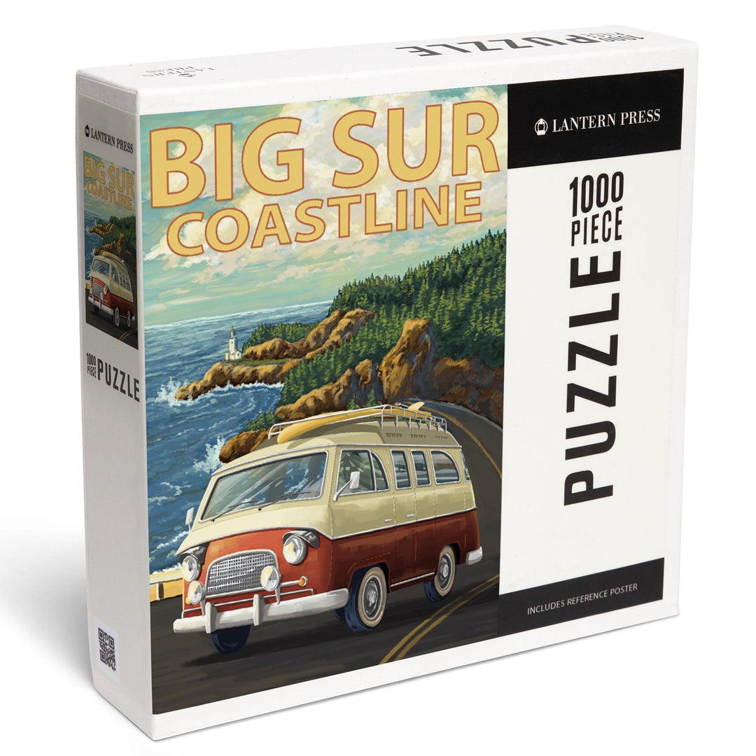 Big Sur, California, Camper Van, Jigsaw Puzzle Puzzle Lantern Press 