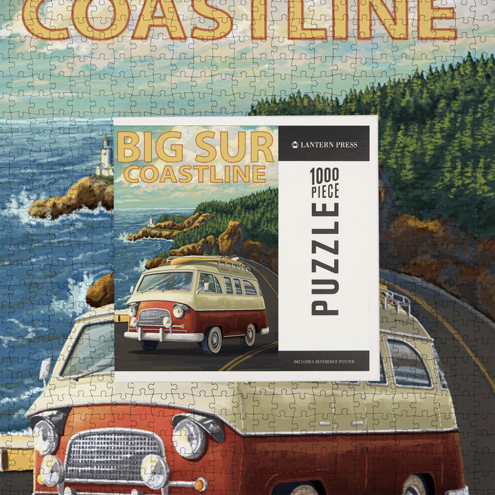 Big Sur, California, Camper Van, Jigsaw Puzzle Puzzle Lantern Press 
