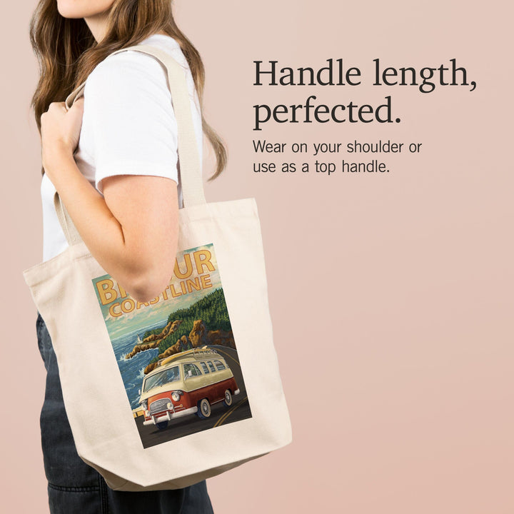 Big Sur, California, Camper Van, Tote Bag Totes Lantern Press 