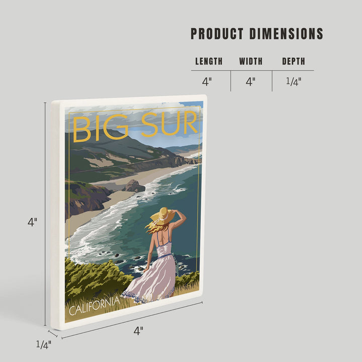 Big Sur, California, Coast Scene, Coasters Coasters Lantern Press 