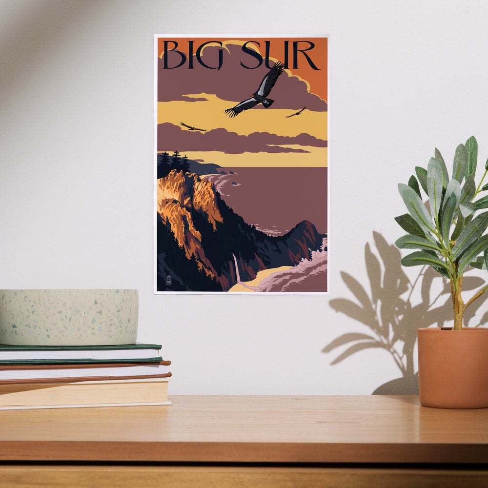 Big Sur, California, Condors, Art & Giclee Prints Art Lantern Press 