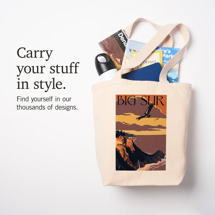 Big Sur, California, Condors, Tote Bag Totes Lantern Press 