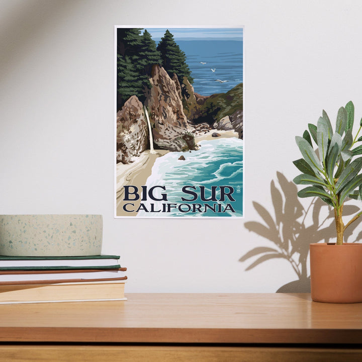 Big Sur, California, McWay Falls, Art & Giclee Prints Art Lantern Press 