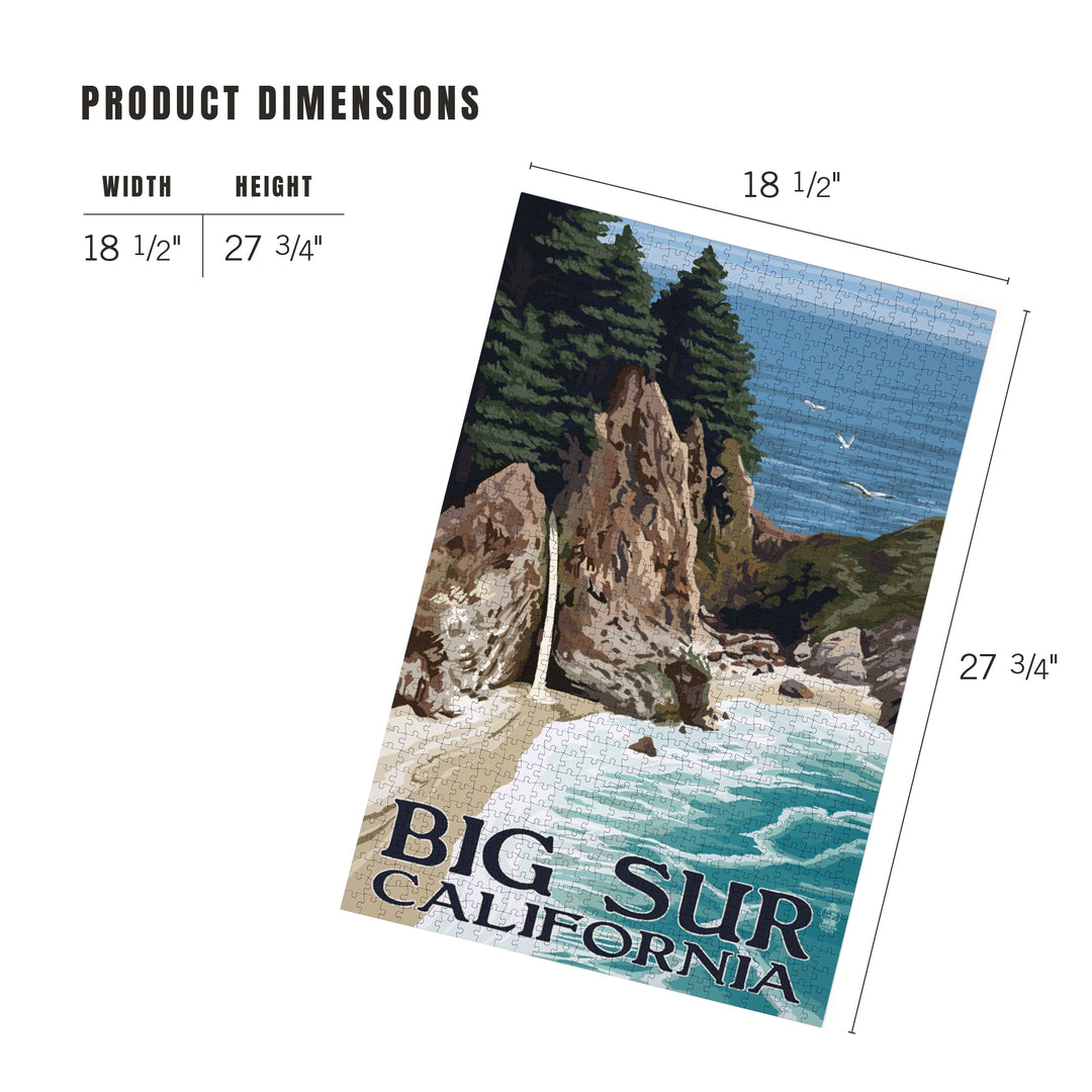 Big Sur, California, McWay Falls, Jigsaw Puzzle Puzzle Lantern Press 