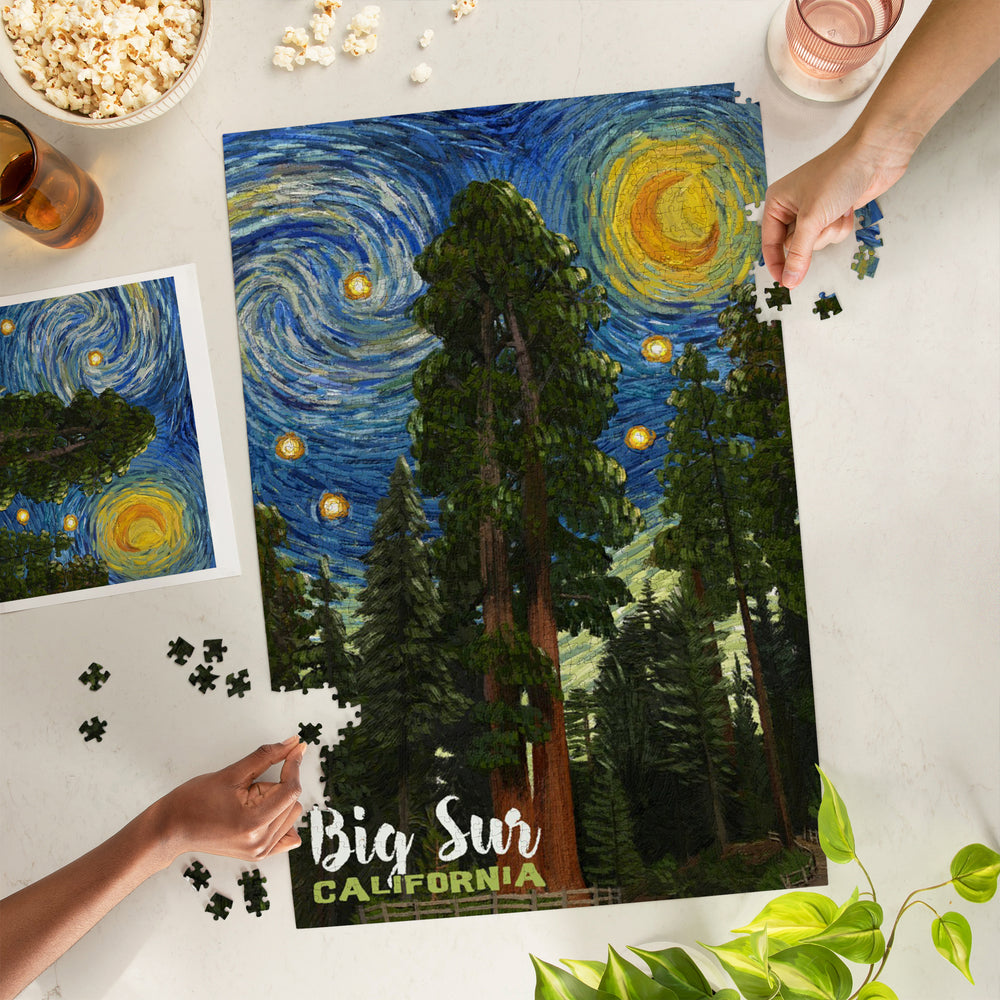 Big Sur, California, Starry Night Series, Jigsaw Puzzle Puzzle Lantern Press 