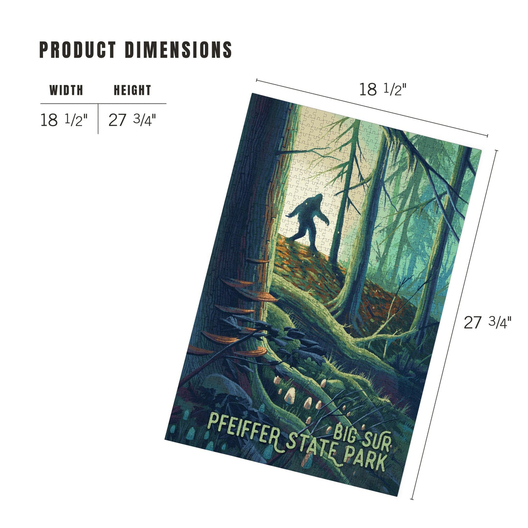 Big Sur, California, Wanderer, Bigfoot in Forest, Pfeiffer Big Sur, Jigsaw Puzzle Puzzle Lantern Press 