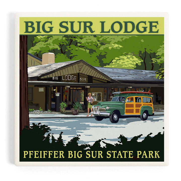 Big Sur Lodge, California, Coasters Coasters Lantern Press Coaster 