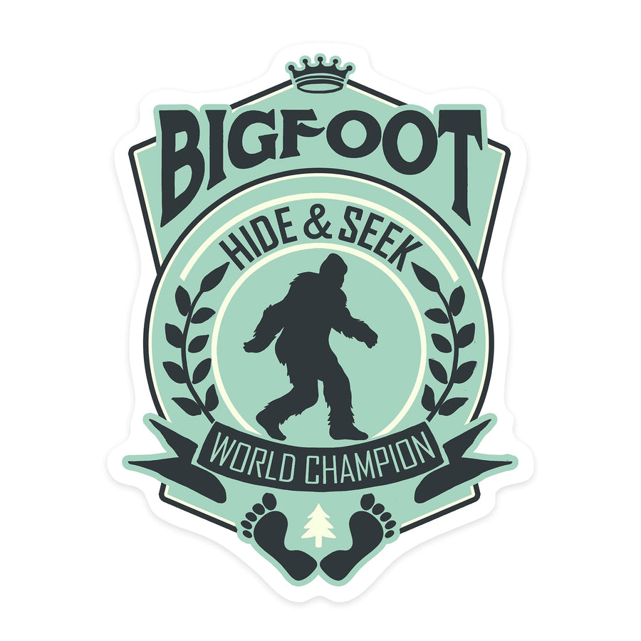 Bigfoot Hide and Seek World Champion, Contour, Vinyl Sticker - Lantern Press