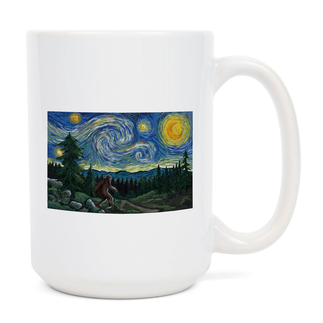 Bigfoot, Starry Night, Ceramic Mug Mugs Lantern Press 