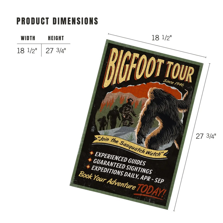 Bigfoot Tours, Vintage Sign (#2), Jigsaw Puzzle Puzzle Lantern Press 