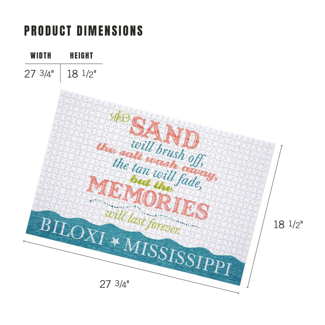 Biloxi, Mississippi, Beach Memories Last Forever, Jigsaw Puzzle Puzzle Lantern Press 