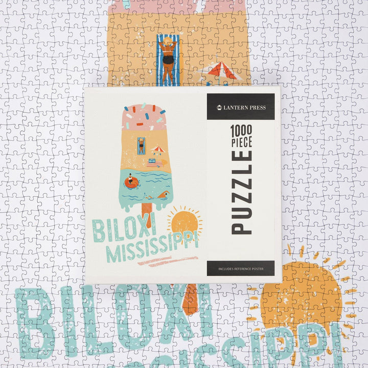 Biloxi, Mississippi, Summer Ice Cream Scene, Jigsaw Puzzle Puzzle Lantern Press 