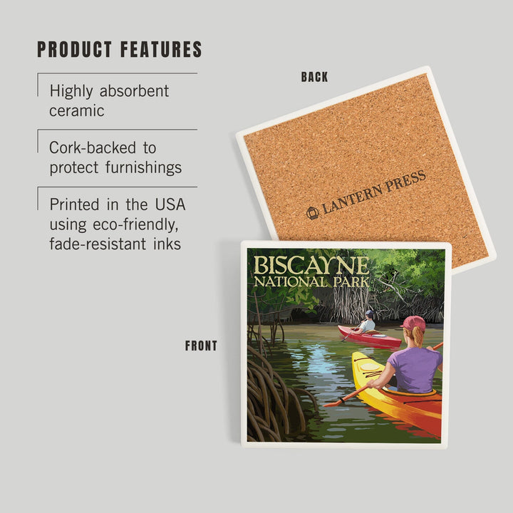 Biscayne National Park, Florida, Kayakers and Mangroves, Coasters Coasters Lantern Press 