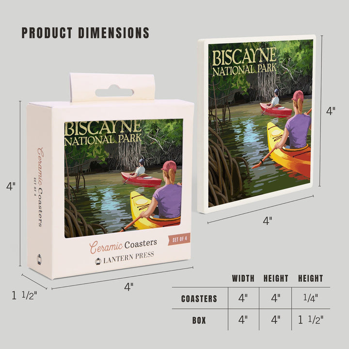 Biscayne National Park, Florida, Kayakers and Mangroves, Coasters Coasters Lantern Press 