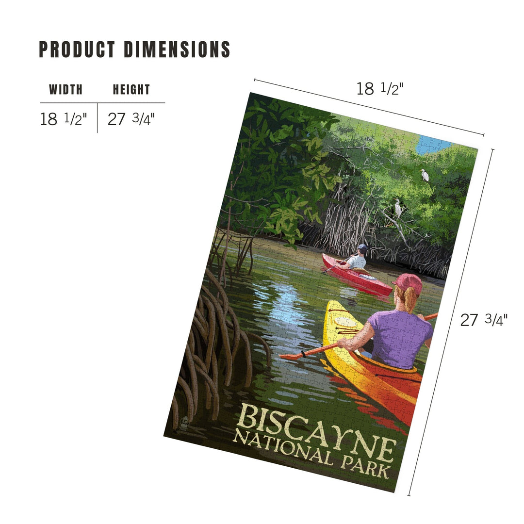 Biscayne National Park, Florida, Kayakers and Mangroves, Jigsaw Puzzle Puzzle Lantern Press 