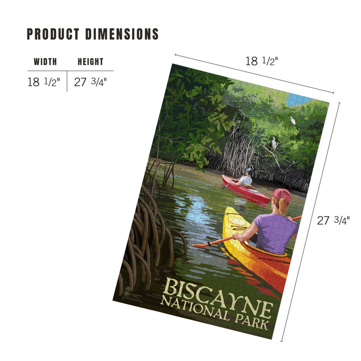 Biscayne National Park, Florida, Kayakers and Mangroves, Jigsaw Puzzle Puzzle Lantern Press 