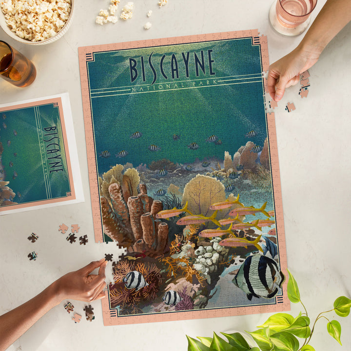 Biscayne National Park, Florida, Lithograph National Park Series, Jigsaw Puzzle Puzzle Lantern Press 