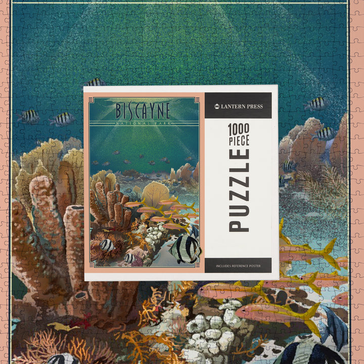 Biscayne National Park, Florida, Lithograph National Park Series, Jigsaw Puzzle Puzzle Lantern Press 