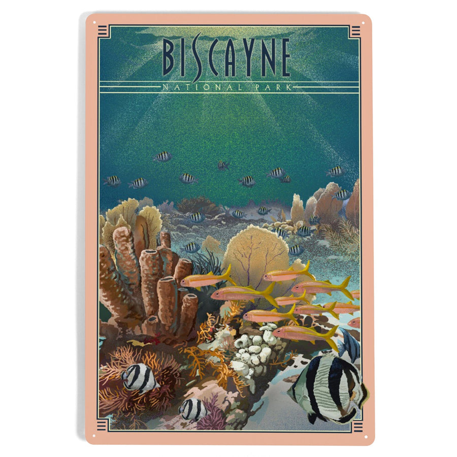 Biscayne National Park, Florida, Lithograph National Park Series, Metal Signs Metal Lantern Press 