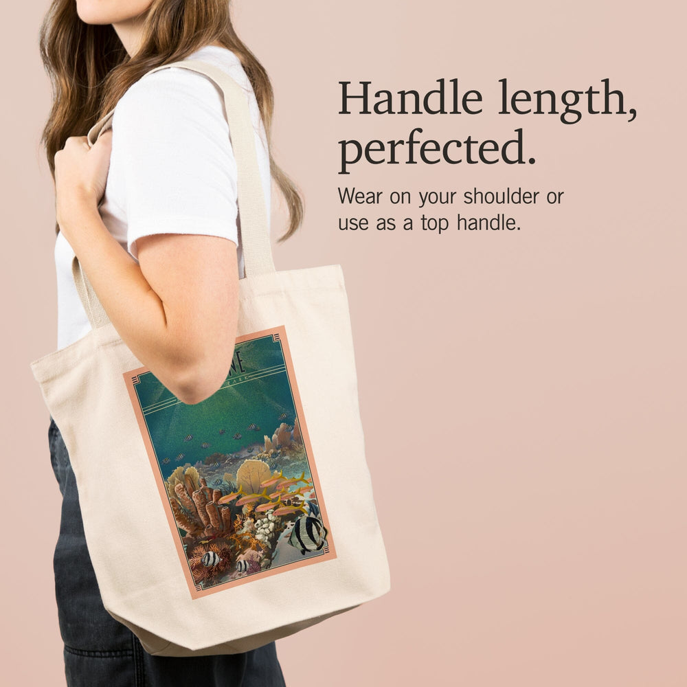 Biscayne National Park, Florida, Lithograph National Park Series, Tote Bag Totes Lantern Press 