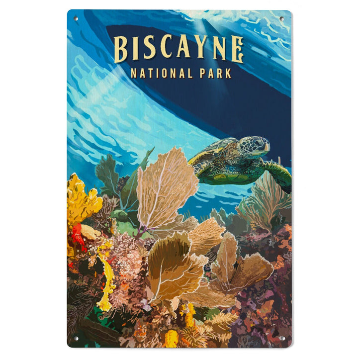 Biscayne National Park, Florida, Painterly National Park Series, Wood Signs and Postcards - Lantern Press